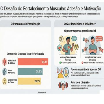 Atividades de fortalecimento muscular e fatores motivacionais por faixa etária e histórico de câncer.