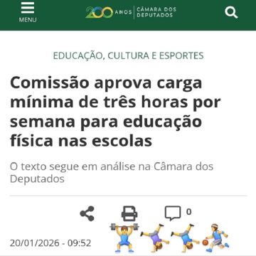 Comissão aprova carga mínima de três horas por semana para educação física nas escolas