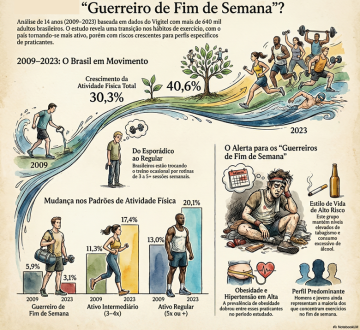 Tendências temporais em praticantes de atividades físicas de fim de semana e outros padrões de atividade física no tempo livre em adultos brasileiros, 2009–2023
