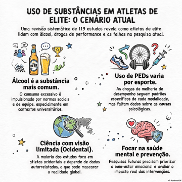 Padrões de uso de substâncias em atletas de elite: uma revisão abrangente sobre álcool, drogas para melhorar o desempenho e outras substâncias psicoativas.