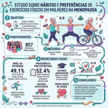 Hábitos, preferências, barreiras e facilitadores da prática de exercícios físicos em mulheres de meia-idade.